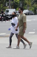 CARA SANTANA Wearing Mask and Jesse Metcalfe Out in Beverly Hills 04/19/2020