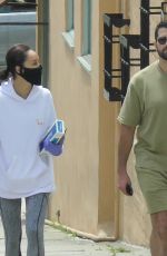 CARA SANTANA Wearing Mask and Jesse Metcalfe Out in Beverly Hills 04/19/2020