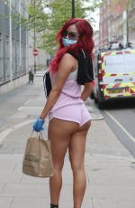 CARLA HOWE in Shorts Wearing Mask and Gloves Out in London 04/16/2020