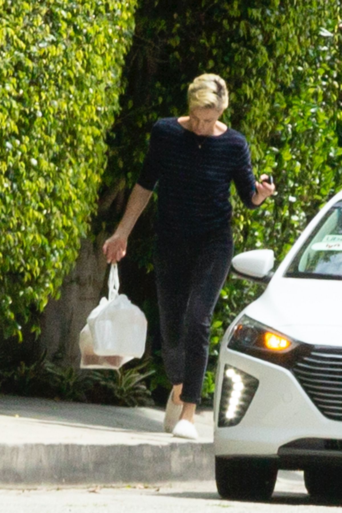 CHARLIZE THERON Pick Up Her Delivery Order in Los Angeles 04/17/2020 ...