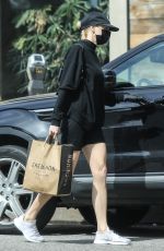 CHARLOTTE MCKINNEY Wearing a Black Mask Shopping at Erewhon Market in Los Angeles 03/31/2020