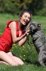 CHLOE VEITCH with Her Dog Paris at a Park in Essex 04/21/2020