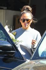 CHRISSY TEIGEN Outside Her Home in Malibu 04/16/2020