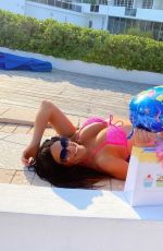 CLAUDIA ROMANI in Bikini Celebrates Her Birthday at a Pool in Miami 04/14/2020