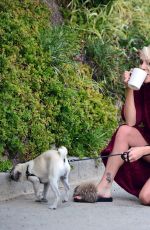 COURTNEY STODDEN Out with Her Dog in Los Angeles 04/04/2020