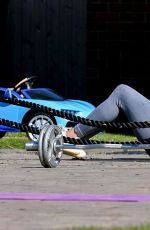 DANIELLE LLOYD Workout on Her Drive in Liverpool 04/05/2020
