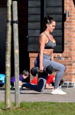 DANIELLE LLOYD Workout on Her Drive in Liverpool 04/05/2020