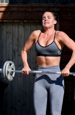 DANIELLE LLOYD Workout on Her Drive in Liverpool 04/05/2020