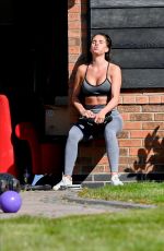 DANIELLE LLOYD Workout on Her Drive in Liverpool 04/05/2020
