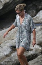 DEBORAH HUTTON in Swimsuit at a Closed Beach in Sydney 04/02/2020