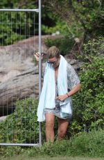 DEBORAH HUTTON in Swimsuit at a Closed Beach in Sydney 04/02/2020