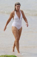 DEBORAH HUTTON in Swimsuit at a Closed Beach in Sydney 04/02/2020