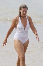 DEBORAH HUTTON in Swimsuit at a Closed Beach in Sydney 04/02/2020