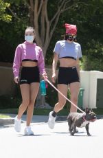 DELILAH and AMELIA HAMLIN Wearing Masks Out with Their Dog in Beverly Hills 04/21/2020