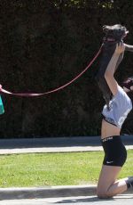 DELILAH and AMELIA HAMLIN Wearing Masks Out with Their Dog in Beverly Hills 04/21/2020