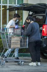 DEMI LOVATO and Max Ehrich Wearing Masks Shopping at Erewhon Organic Store in Los Angeles 04/04/2020