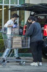 DEMI LOVATO and Max Ehrich Wearing Masks Shopping at Erewhon Organic Store in Los Angeles 04/04/2020