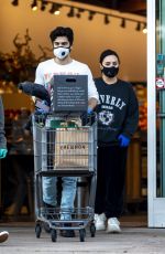 DEMI LOVATO and Max Ehrich Wearing Masks Shopping at Erewhon Organic Store in Los Angeles 04/04/2020