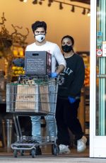DEMI LOVATO and Max Ehrich Wearing Masks Shopping at Erewhon Organic Store in Los Angeles 04/04/2020