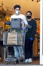 DEMI LOVATO and Max Ehrich Wearing Masks Shopping at Erewhon Organic Store in Los Angeles 04/04/2020