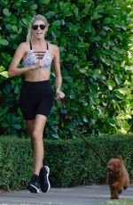 DEVON WINDSOR Out Jogging with Her Dog in Miami 04/04/2020