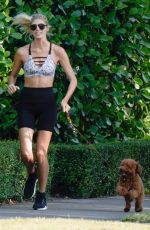 DEVON WINDSOR Out Jogging with Her Dog in Miami 04/04/2020