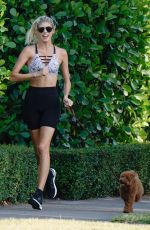DEVON WINDSOR Out Jogging with Her Dog in Miami 04/04/2020