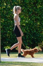 DEVON WINDSOR Out Jogging with Her Dog in Miami 04/04/2020