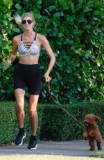 DEVON WINDSOR Out Jogging with Her Dog in Miami 04/04/2020