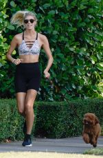 DEVON WINDSOR Out Jogging with Her Dog in Miami 04/04/2020