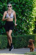 DEVON WINDSOR Out Jogging with Her Dog in Miami 04/04/2020