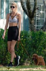 DEVON WINDSOR Out Jogging with Her Dog in Miami 04/04/2020