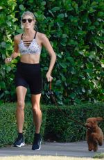 DEVON WINDSOR Out Jogging with Her Dog in Miami 04/04/2020