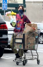 EIZA GONZALEZ Wearing Bandana Mask at Grocery Shopping in Los Angeles 04/06/2020