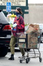 EIZA GONZALEZ Wearing Bandana Mask at Grocery Shopping in Los Angeles 04/06/2020
