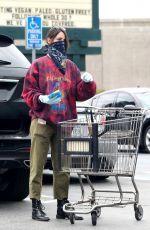 EIZA GONZALEZ Wearing Bandana Mask at Grocery Shopping in Los Angeles 04/06/2020