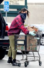 EIZA GONZALEZ Wearing Bandana Mask at Grocery Shopping in Los Angeles 04/06/2020