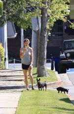 ELISABETTA CANALIS Out with Her Dogs in Los Angeles 04/02/2020