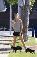 ELISABETTA CANALIS Out with Her Dogs in Los Angeles 04/02/2020