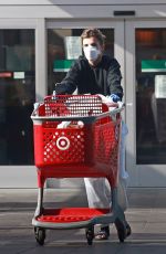 ELISABETTA CANALIS Wearing Mask and Gloves Shopping at Target in West Hollywood 04/05/2020