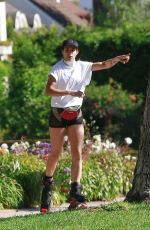 ELISABETTA CANALIS Workout Wearing Kangaroo Jumps in Los Angeles 04/15/2020