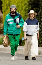 ELIZABETH OLSEN and Robbie Arnett Out in Los Angeles 04/18/2020