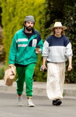 ELIZABETH OLSEN and Robbie Arnett Out in Los Angeles 04/18/2020