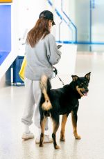 EMILY RATAJKOWSKI Wearing Mask with Her Dog at JFK Airport in New York 04/08/2020