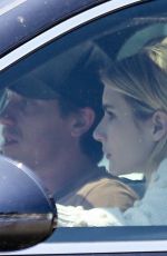 EMMA ROBERTS and Garrett Hedlund Driving Out in Los Angeles 04/16/2020
