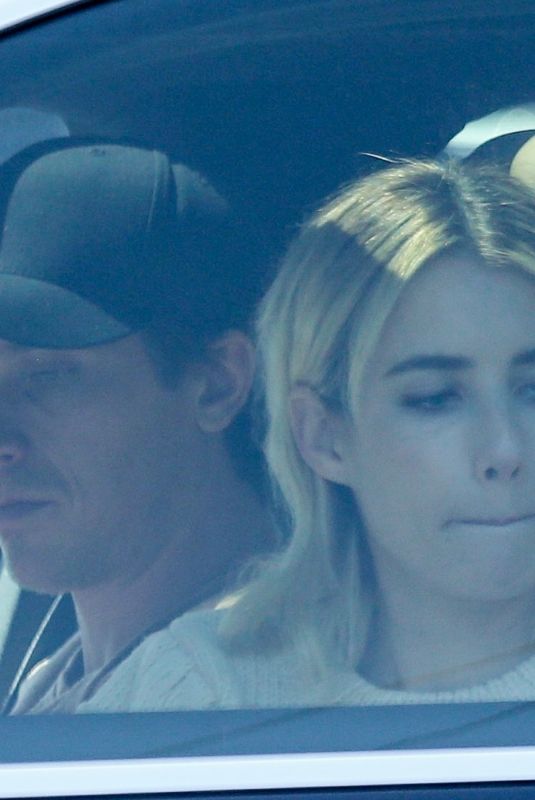EMMA ROBERTS and Garrett Hedlund Driving Out in Los Angeles 04/16/2020