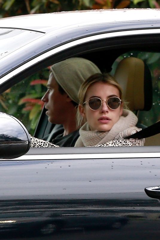 EMMA ROBERTS Driving Out in Los Angeles 04/13/2020