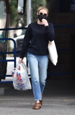 EMMA ROBERTS Wearing a Black Mask Shopping at Rite Aid in Los Feliz 04/04/2020
