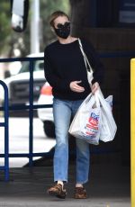 EMMA ROBERTS Wearing a Black Mask Shopping at Rite Aid in Los Feliz 04/04/2020