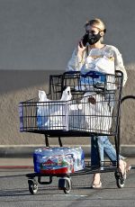 EMMA ROBERTS Wearing Black Mask Out Shopping in Los Angeles 04/16/2020